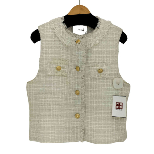 カデュネ CADUNE スプリング ツイード ジレ ベスト レディース  36